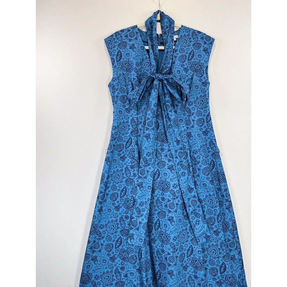 NEW Boden Womens Dress Blue Tori Midi Floral V Neck Belted Fit Flare 10P Petite - Picture 4 of 11